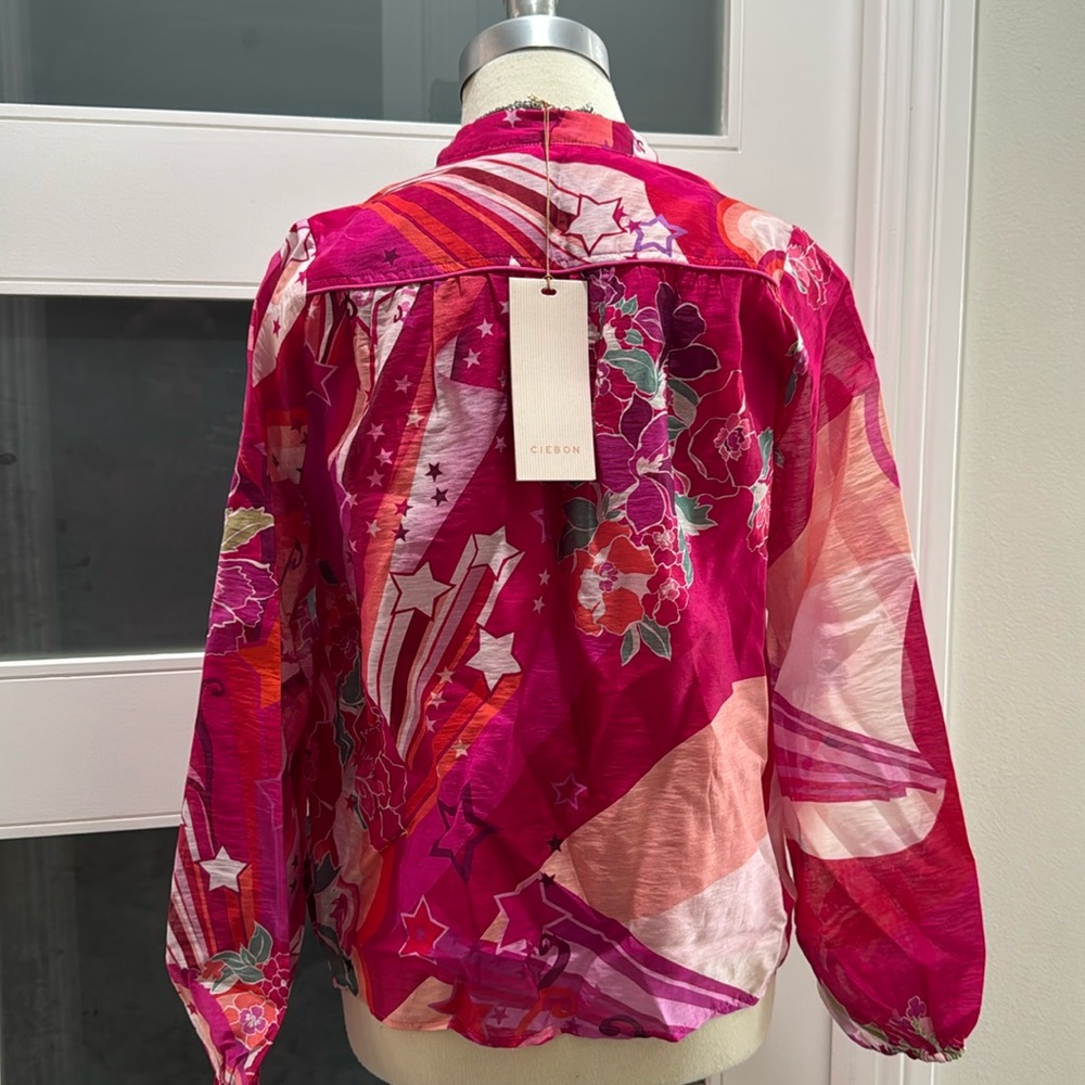 CIEBON Coordinating Fatimah Floral Print Mandarin Neck Long Sleeve Blouse - Picture 13 of 17